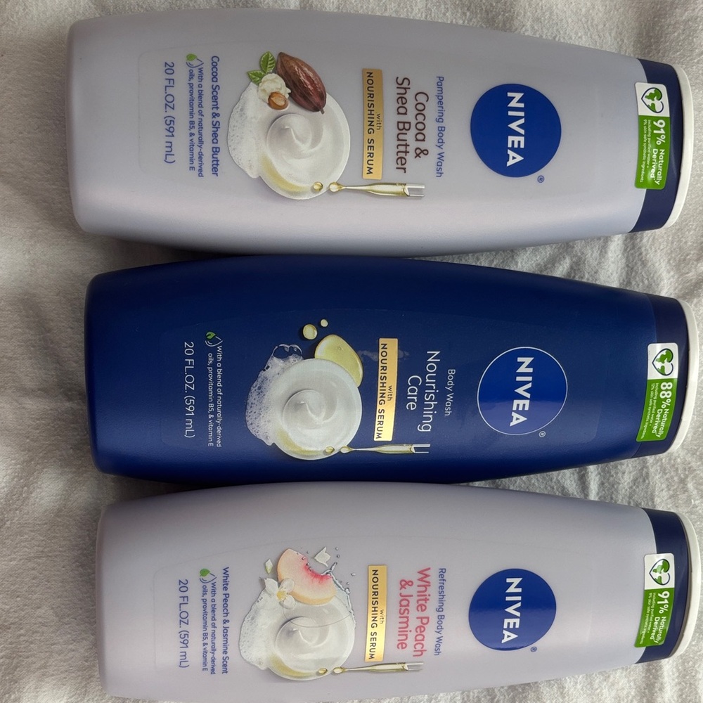 Nivea Nourishing Body Wash Trio - Blue and White